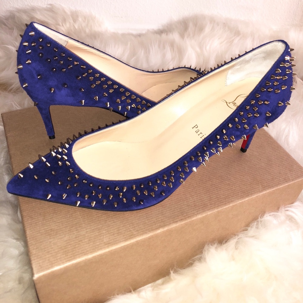 NEW-Christian Louboutin Suede, Escarpic 70mm pump